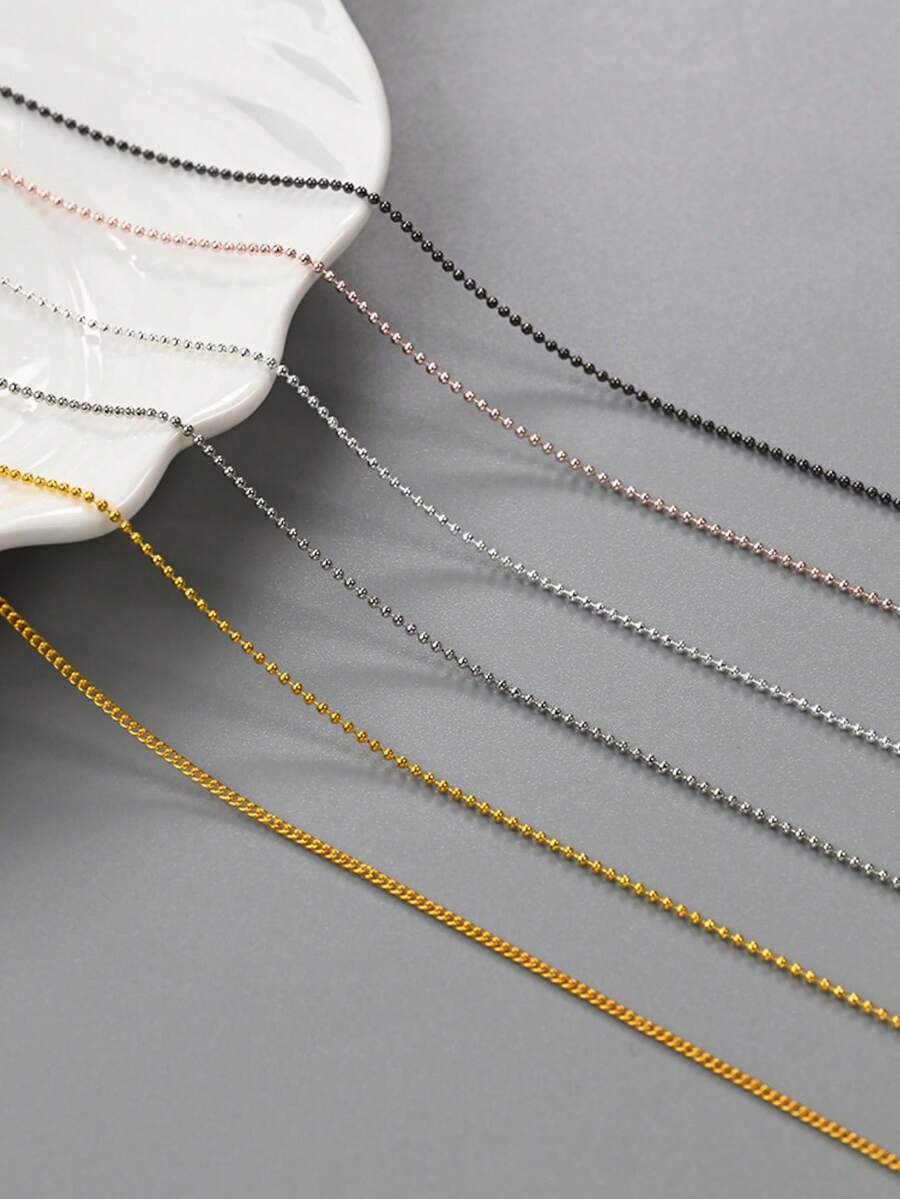 12 Grids Boxed Alloy Chain Nail Art Charms Golden Silvery Black Mixed Color Y2K Gothic Nail Chain Beads Punk & Luxury Style Decorative Chains For DIY Manicure & Nail Salon Use