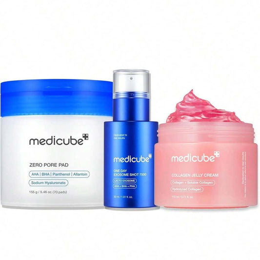 Affordable Value Trio For Pore & Texture Care: Pore Pads 2.0, 7,500 PPM Spicule Facial Serum And Collagen Jelly Cream
