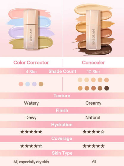 Full-Coverage Concealer-Nude Color Corrector Brightener And Highlighter Beauty Cosmetic Makeup For Women And Girls