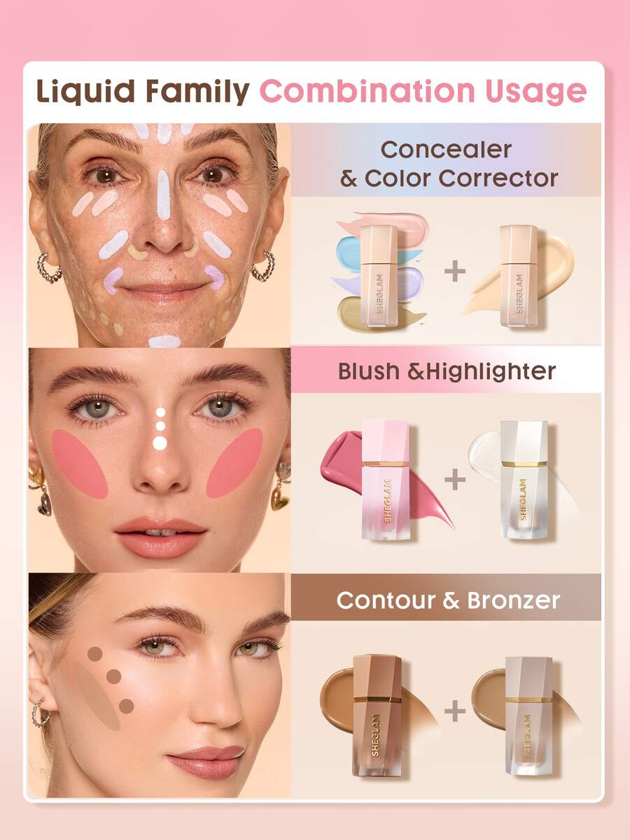 Full-Coverage Concealer-Nude Color Corrector Brightener And Highlighter Beauty Cosmetic Makeup For Women And Girls