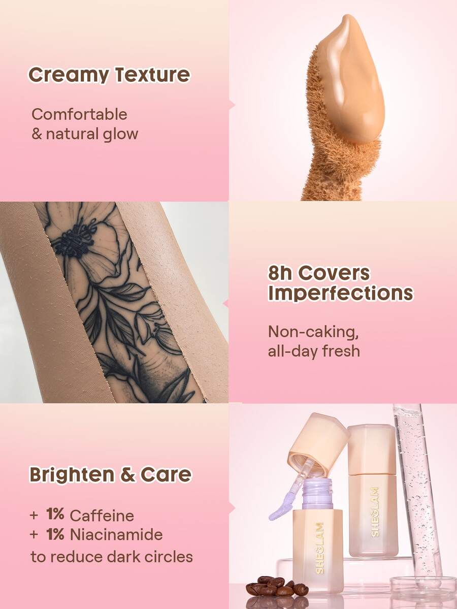 Full-Coverage Concealer-Nude Color Corrector Brightener And Highlighter Beauty Cosmetic Makeup For Women And Girls